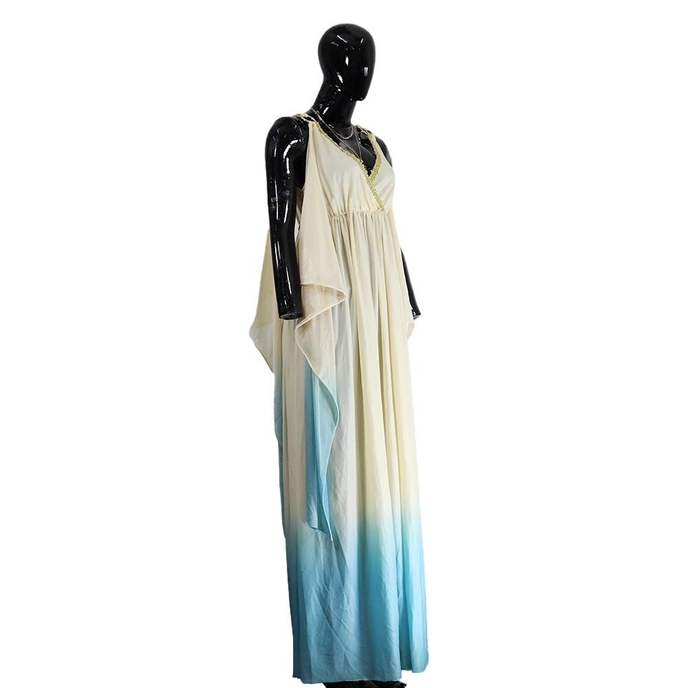 Amisu Ombre Maxi Dress Beaded Waist Elegant